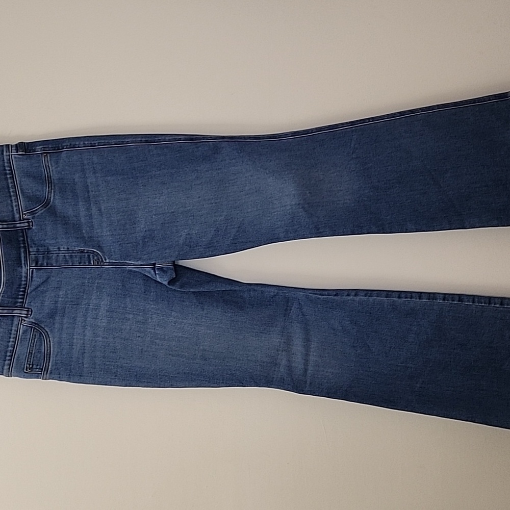 SPANX JEANS High-Rise Flare Authentic Blue Meduim Blue Strechable Pants Size XL - Picture 4 of 16